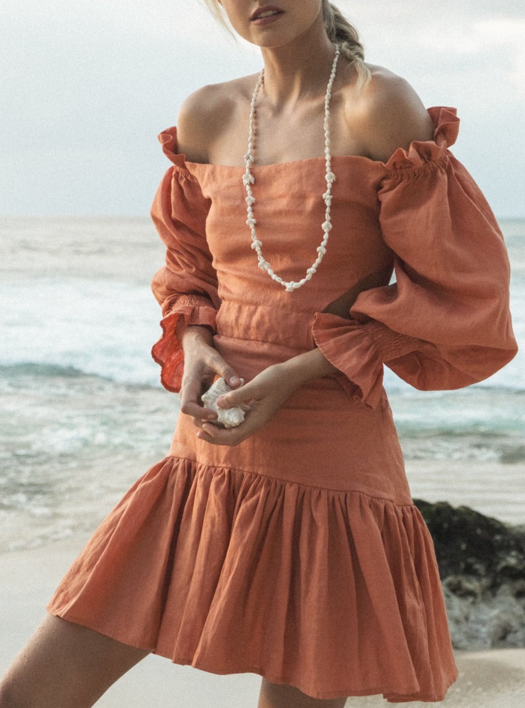 ADELE Apricot Mini Dress