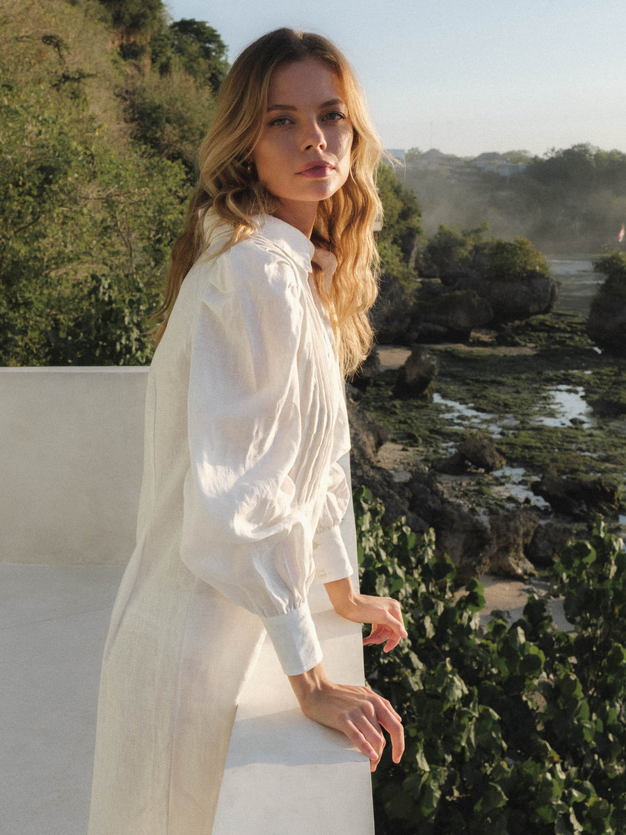 DENIS Shirt Dress in Milky White – Art of Simplicity Store