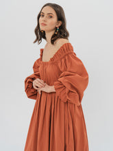 Load image into Gallery viewer, OPHEILE Midi Dress in Apricot
