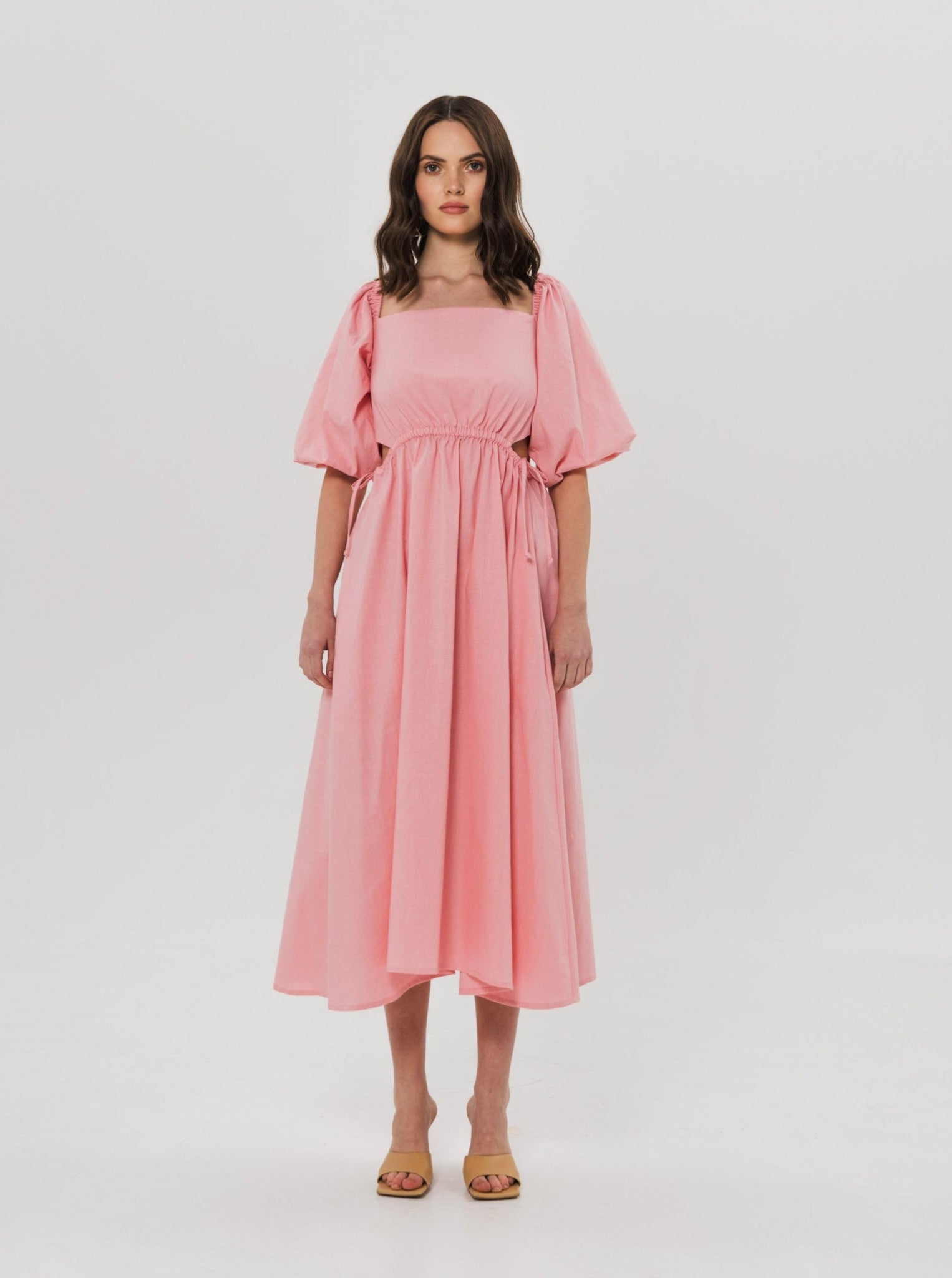 ito fukuoka】simple linen gown pink 作家さん-