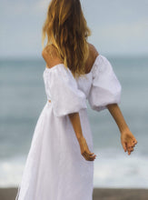 Load image into Gallery viewer, Art of Simplicity Dresses LAUREN Linen Dress With Puff Sleeves
