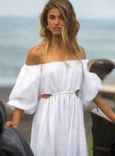 Load image into Gallery viewer, Art of Simplicity Dresses LAUREN Linen Dress With Puff Sleeves
